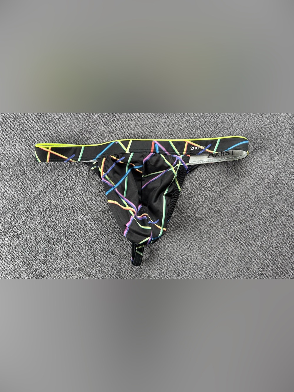Men's 2xist Sliq Micro microfiber y-back thong - vintage laser print